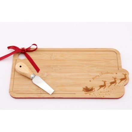 Wooden Christmas Cheese Board