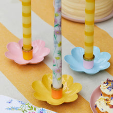 Load image into Gallery viewer, Coloured Enamel Flower Shaped Candle Holders
