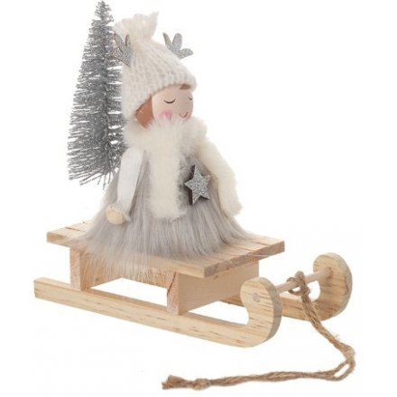 Girl on a Sledge Christmas Decoration
