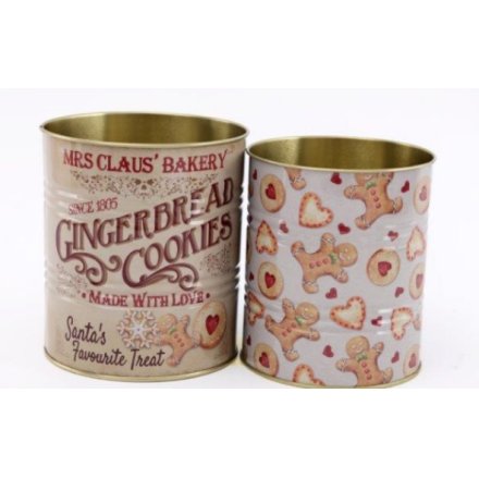 Gingerbread Bakery Tins - Set of 2