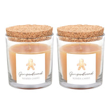 Load image into Gallery viewer, Set of 2 Gingerbread Cork Lidded Candles
