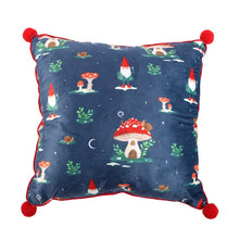 Load image into Gallery viewer, Gnome Sweet Home Print Cushion with Pom Poms
