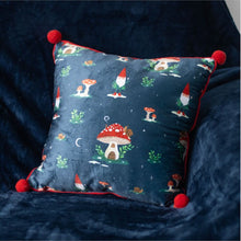 Load image into Gallery viewer, Gnome Sweet Home Print Cushion with Pom Poms
