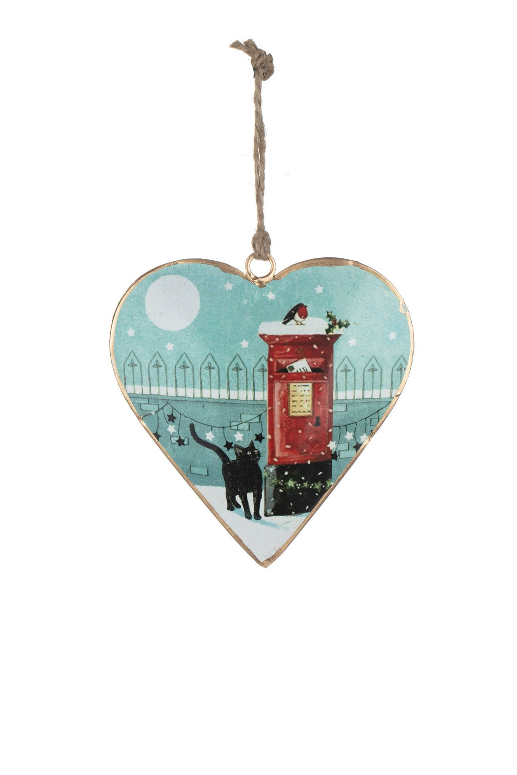 Cat & Postbox Heart Decoration