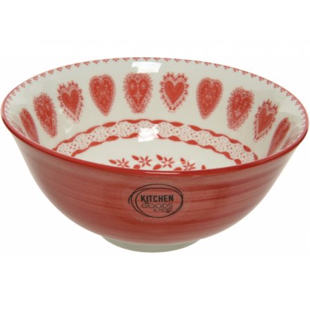 Red & White Nordic Bowl