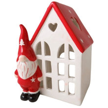 Load image into Gallery viewer, Candle Holder House with Santa
