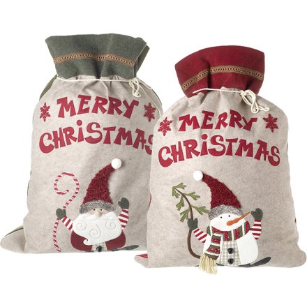 Santa & Snowman Christmas Sacks