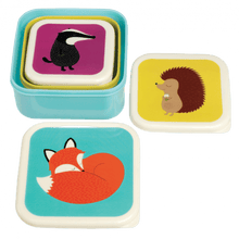 Load image into Gallery viewer, Set of 3 Rusty Fox &amp; Friends Snack Boxes
