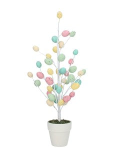 Easter Twig Tree With Pastel Coloured Eggs