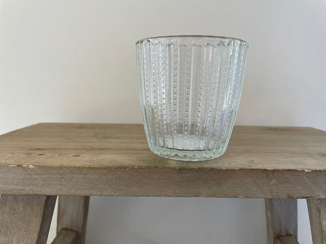 Ridge Glass Tea Light Holder