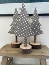 Load image into Gallery viewer, Rustic Grey Whitewashed Wooden Christmas Tree
