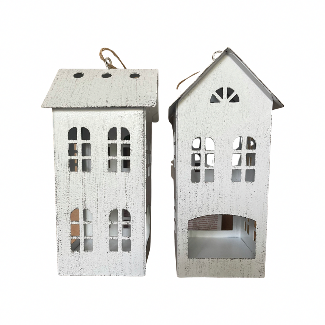 Rustic White T-Light House