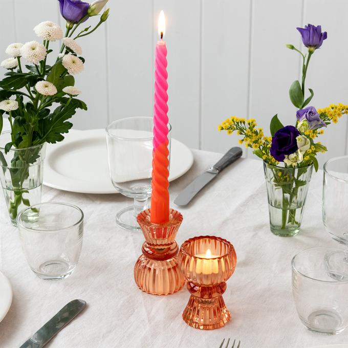 Glass Candle Holders - Double Ended