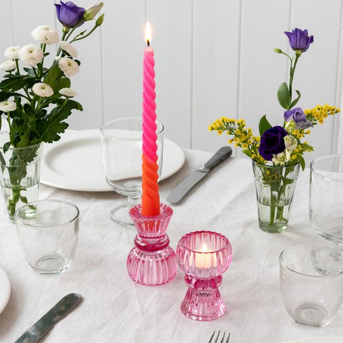 Glass Candle Holders - Double Ended