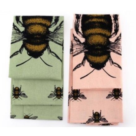 Summer Bee Set of 2 Tea Towels