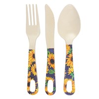 Bamboo Sunflower Cutlery Set