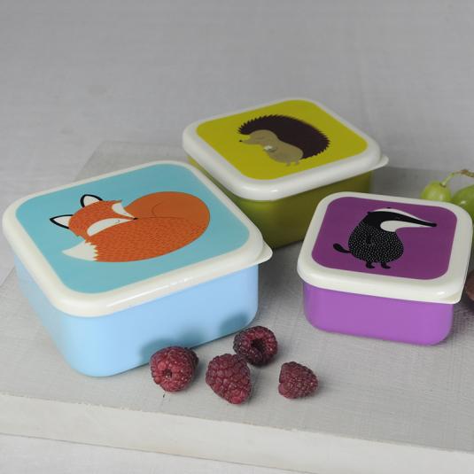 Set of 3 Rusty Fox & Friends Snack Boxes